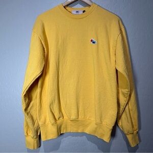 Melody Ehsani Yellow Crewneck Sweater Sweatshirt with Rose Patch